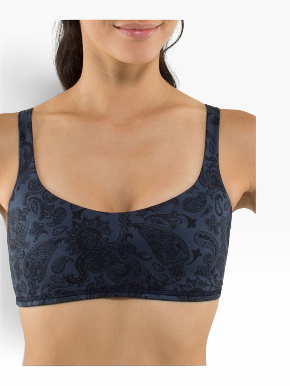 Lululemon Free To Be Bra Paisley Inkwell Size 6 Crisscross Straps Mesh Lined